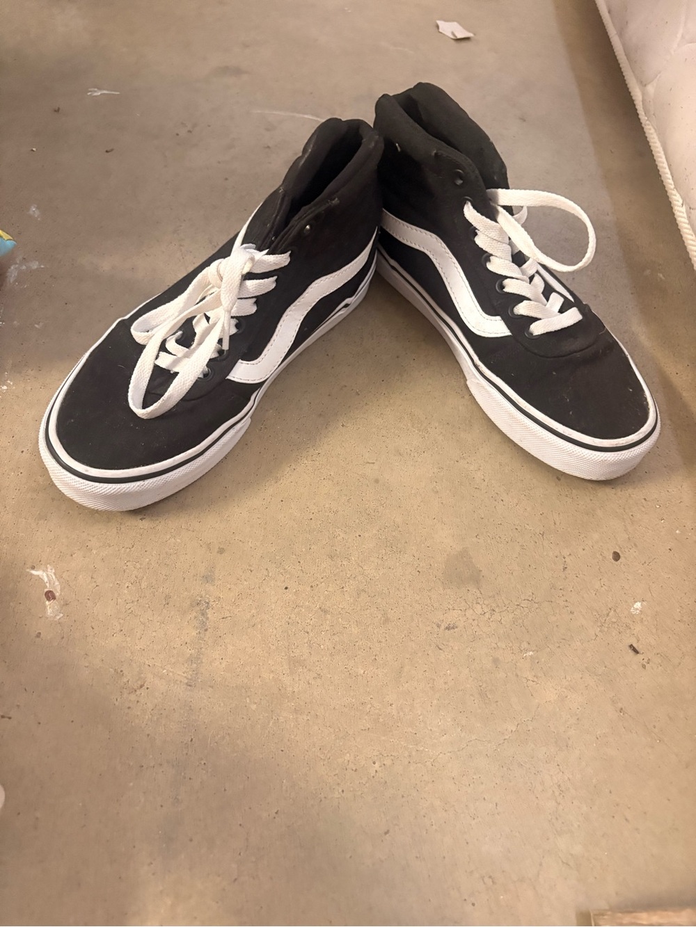 Vans Black and White High-Top Skate Sneakers